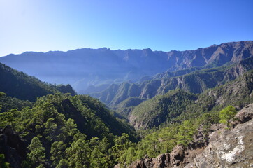 VISTAS DE LA CALDERA DE TABURIENTE, EN LA ISLA DE LA PALMA, ISLAS CANARIAS