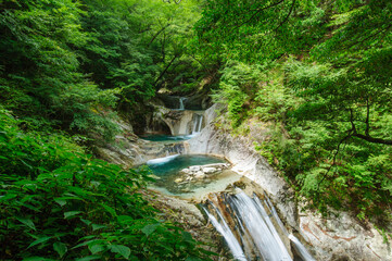 山梨県・西沢渓谷／七ツ釜五段の滝