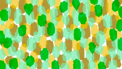 不揃いなドットが重なり合っている背景素材　緑