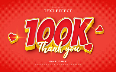 Thank you for 100k ediatble 3d text effects style