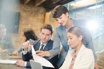 Business people talking in conference room