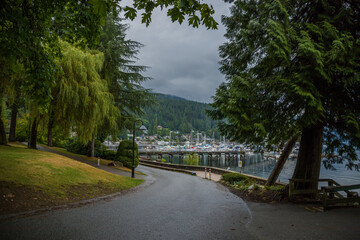 Amazing road in the seashore,  harbor  in the Deep cove