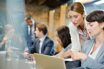 Business people talking in conference room