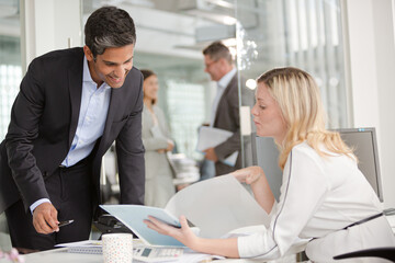 Fototapeta premium Business people talking in office