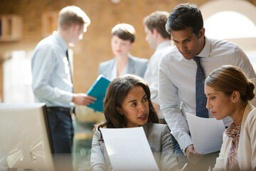 Fototapeta premium Business people talking in conference room