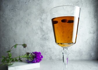 Coffee colored cocktail drink alcoholic beverage with coffee beans
