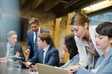 Business people talking in conference room