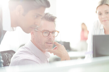 Fototapeta premium Business people working at computer in office