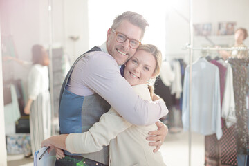 Obraz premium Portrait smiling fashion designers in office