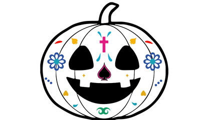 Day of the dead pumpkin.