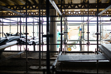 Construction workers at construction site