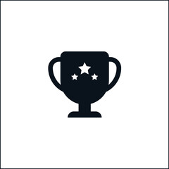 trophy cup icon on blue