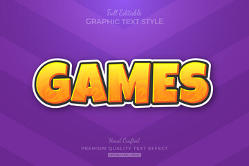 Games Title Cartoon Editable Premium Text Effect Font Style