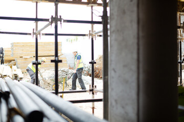 Construction workers at construction site