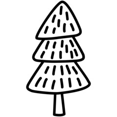christmas tree hand drawn outline doodle icon