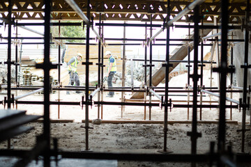 Construction workers at construction site