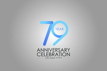 Smart Modern look 79 year anniversary celebration simple and elegant clean look for greeting card, invitation, banner - vector