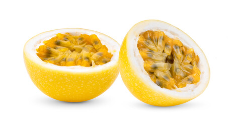 yellow passion fruit isolated on white