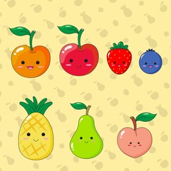 Vector Set of Fruits 1