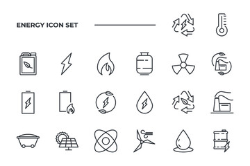 Energy set icon, isolated Energy set sign icon, vector illustration