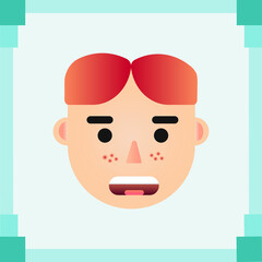 Fototapeta premium Male head flat design vector illustration