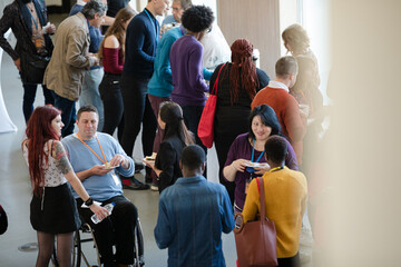 People talking during conference break