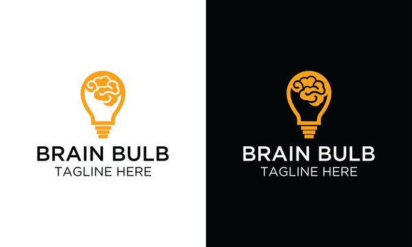 brain bulb logo vector design template