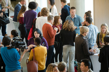 People talking during conference break