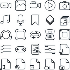 black and white icons multimedia