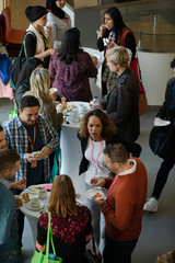 People eating during conference break