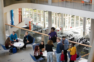 People talking during conference break