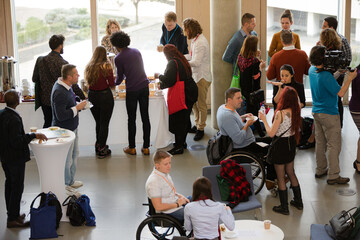 Fototapeta premium People talking during conference break