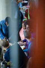 People eating during conference break