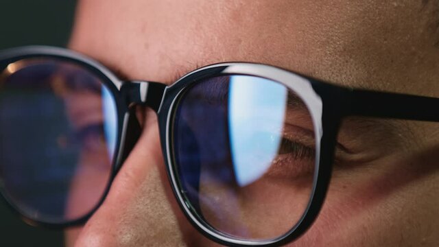 Internet Addiction Reflection Hacker Crime Glasses Browsing Late Night Code Cyber Terrorism Password Hacking