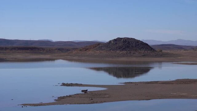 Lake formed by the El Mansour Eddahbi Barrage, Ouarzazate Morocco
