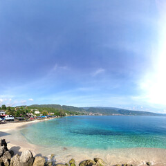 Amazing scenery, white sand beach, Crystal clear water at Luwuk, Indonesia