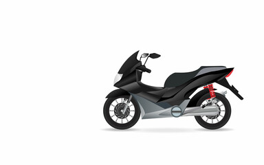 motorcycle isolated on white background vector illustration. black motorcycle vehicle on white background