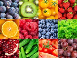 Background of fruits, vegetables and berries. Fresh food. Healthy food. Vitamins