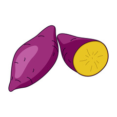 sweet potato illustration, world food day symbol, a simple flat vector design