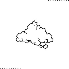 Fototapeta premium embankment of stones, gravel, construction materials, vector icon or small illustration in outlines