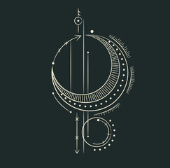 beautiful mystical illustration esotericism astrology yoga vedas cosmos universe on a dark background