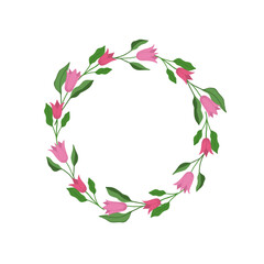 분홍색 꽃 테두리