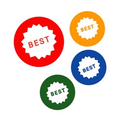 Best set of stickers label verious color web icon of brand and product promotion white background