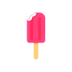 Simple Strawberry Ice Cream Illustration on a white background