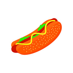 Simple Hot Dog illustration on a white background