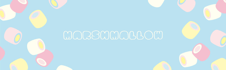 vector background with marshmallows for banners, cards, flyers, social media wallpapers, etc.