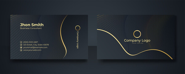 Business card template with abstract geometric elements. Modern corporate concept card design vector set