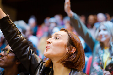Eager audience asking questions
