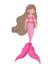 pink mermaid illustration