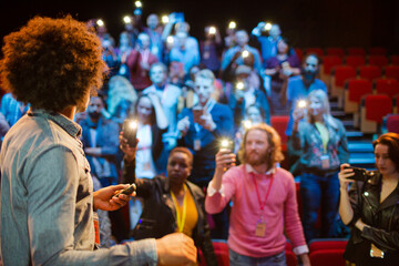 Male speaker talking to audience